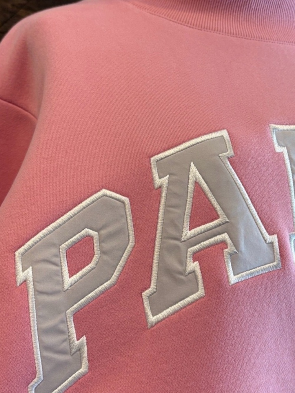 PARKE Valentine's Varsity Mockneck in Blush Pink + Lavender size S/M NEW - Picture 3 of 12